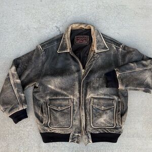 AMERICAN CLASSICS COLEBROOK DISTRESSED LEATHER BOMBER JACKET XXL
